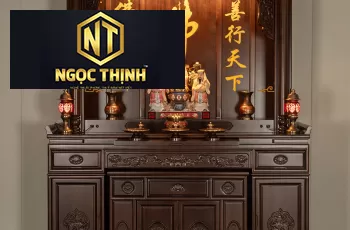 Bàn thờ Phật cổ có thiết kế hiện đại giản dị với những đường nét tinh xảo